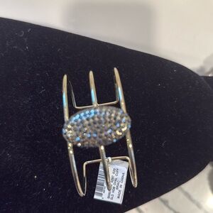 Beautiful gold cuff bracelet/rhinestone pendant